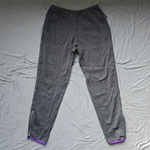 Vintage REI Heavy Nylon Pants Men's Size XL Black Drawstring Waist Zip Pockets